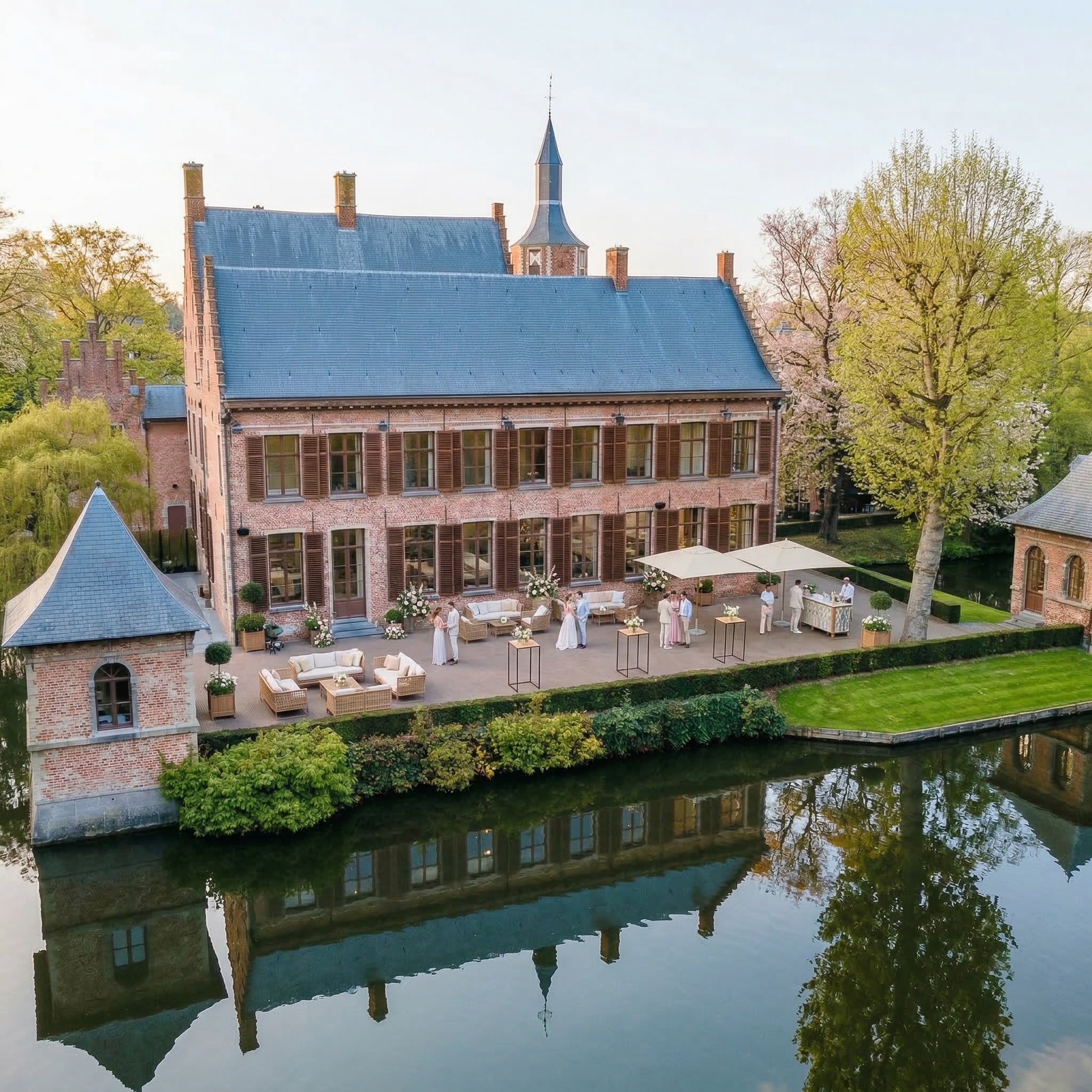 Bruiloft receptie op het terras